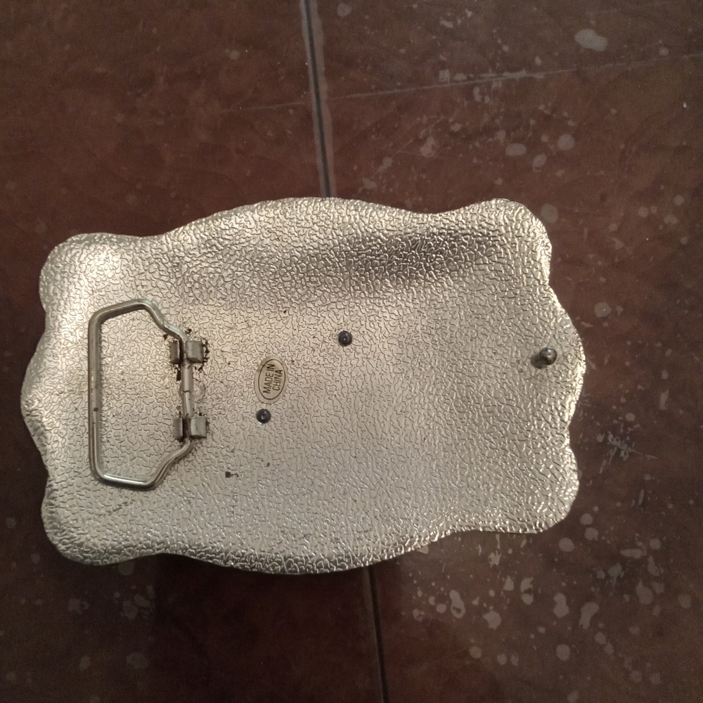Silver and Gold Western LETTER U  Belt Buckle - Picture 3 of 3